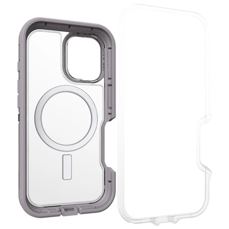 Étui rigide ajusté Defender XT d'OtterBox avec MagSafe pour iPhone 16 - Transparent Snow Capped