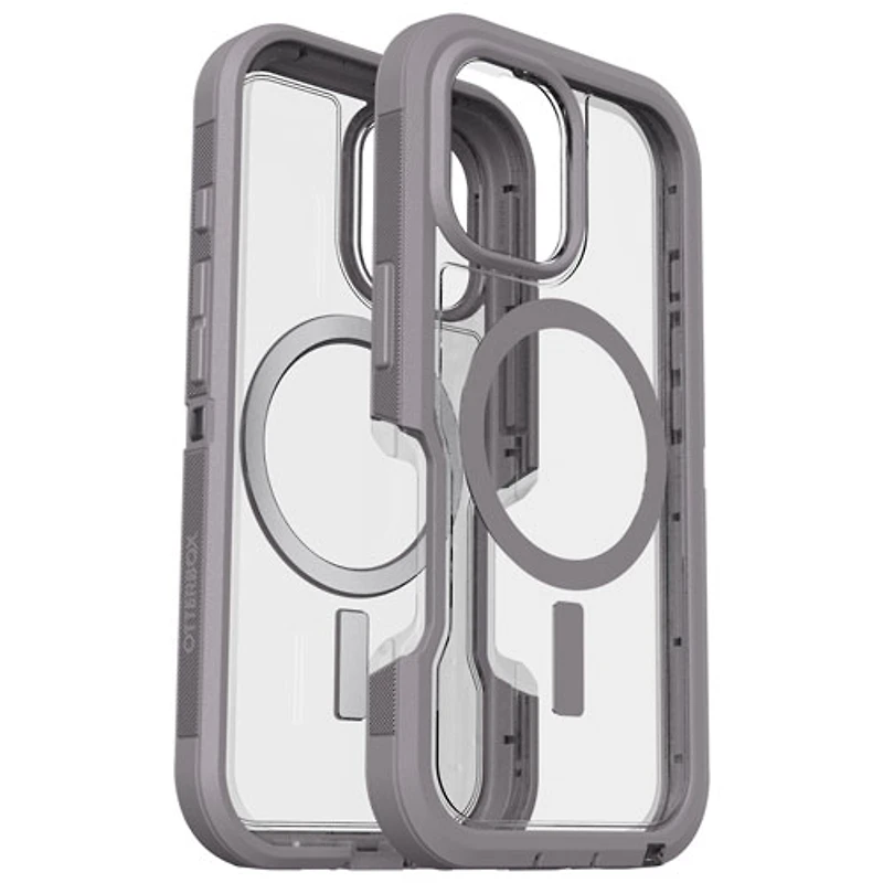 Étui rigide ajusté Defender XT d'OtterBox avec MagSafe pour iPhone 16 - Transparent Snow Capped