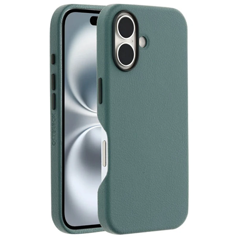OtterBox Symmetry Cactus Leather Fitted Hard Shell Case with MagSafe for iPhone 16 - Sagebrush