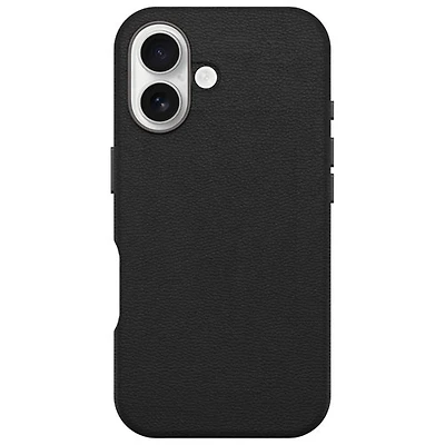 OtterBox Symmetry Cactus Leather Fitted Hard Shell Case with MagSafe for iPhone 16 - Noir Ash