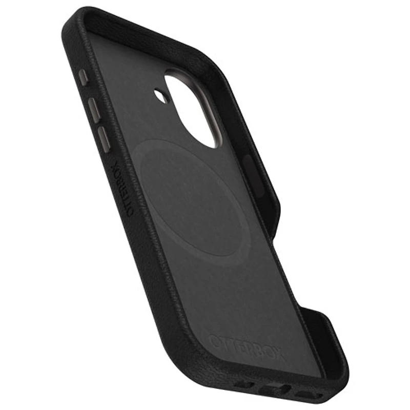 OtterBox Symmetry Cactus Leather Fitted Hard Shell Case with MagSafe for iPhone 16 - Noir Ash