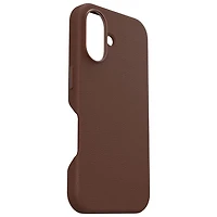 Étui rigide ajusté en cuir de cactus Symmetry d'OtterBox avec MagSafe pour iPhone 16 - Brun Rich Adobe