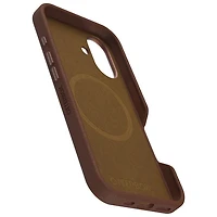 Étui rigide ajusté en cuir de cactus Symmetry d'OtterBox avec MagSafe pour iPhone 16 - Brun Rich Adobe
