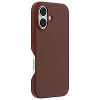 Étui rigide ajusté en cuir de cactus Symmetry d'OtterBox avec MagSafe pour iPhone 16 - Brun Rich Adobe