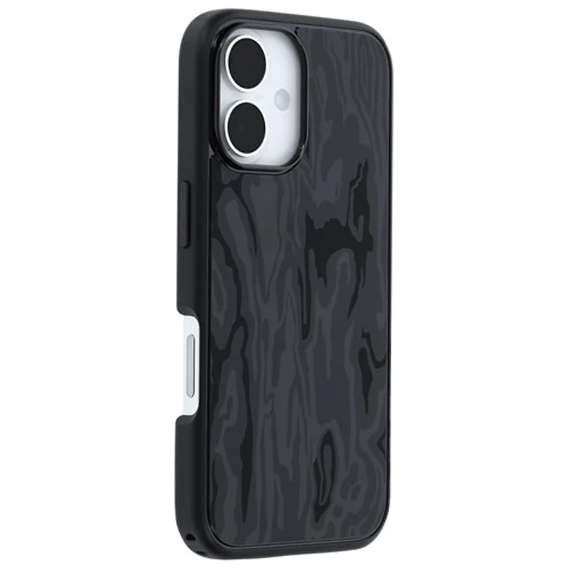 Étui rigide ajusté Symmetry d'OtterBox avec MagSafe pour iPhone 16 - Noir Spruce Bark