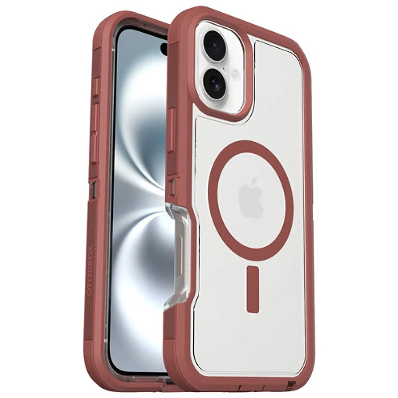 Étui rigide ajusté Defender XT d'OtterBox avec MagSafe pour iPhone 16 Plus - Rouge et blanc Dust Bowl