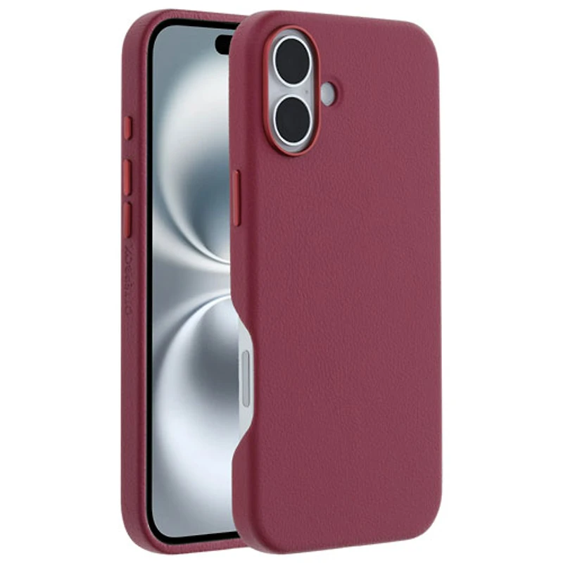 Étui rigide ajusté en cuir de cactus Symmetry d'OtterBox avec MagSafe pour iPhone 16 Plus - Rose Foxberry