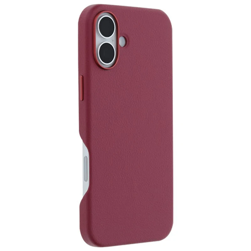 Étui rigide ajusté en cuir de cactus Symmetry d'OtterBox avec MagSafe pour iPhone 16 Plus - Rose Foxberry