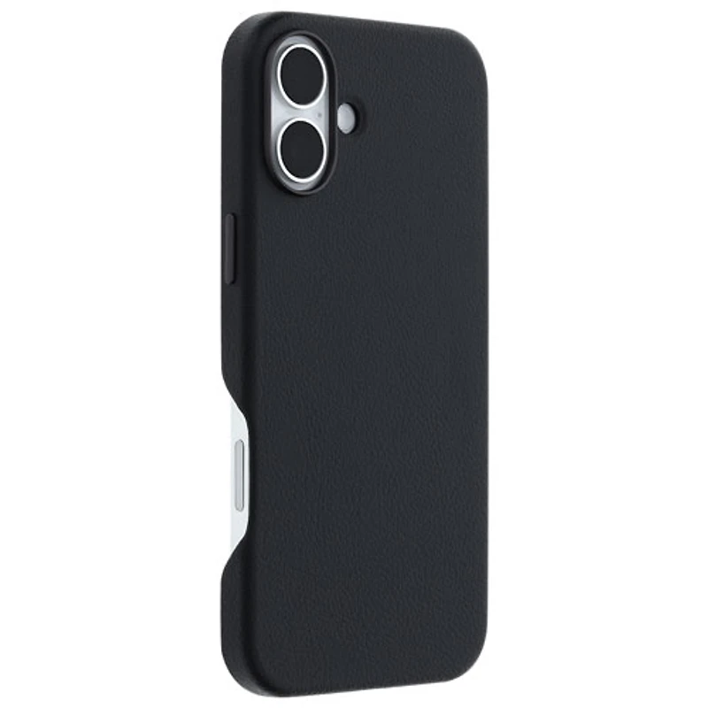 Étui rigide ajusté en cuir de cactus Symmetry d'OtterBox avec MagSafe pour iPhone 16 Plus - Noir Ash