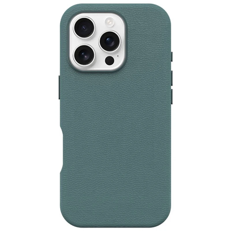 Étui rigide ajusté en cuir de cactus Symmetry d'OtterBox avec MagSafe pour iPhone 16 Pro - Branche de genévrier