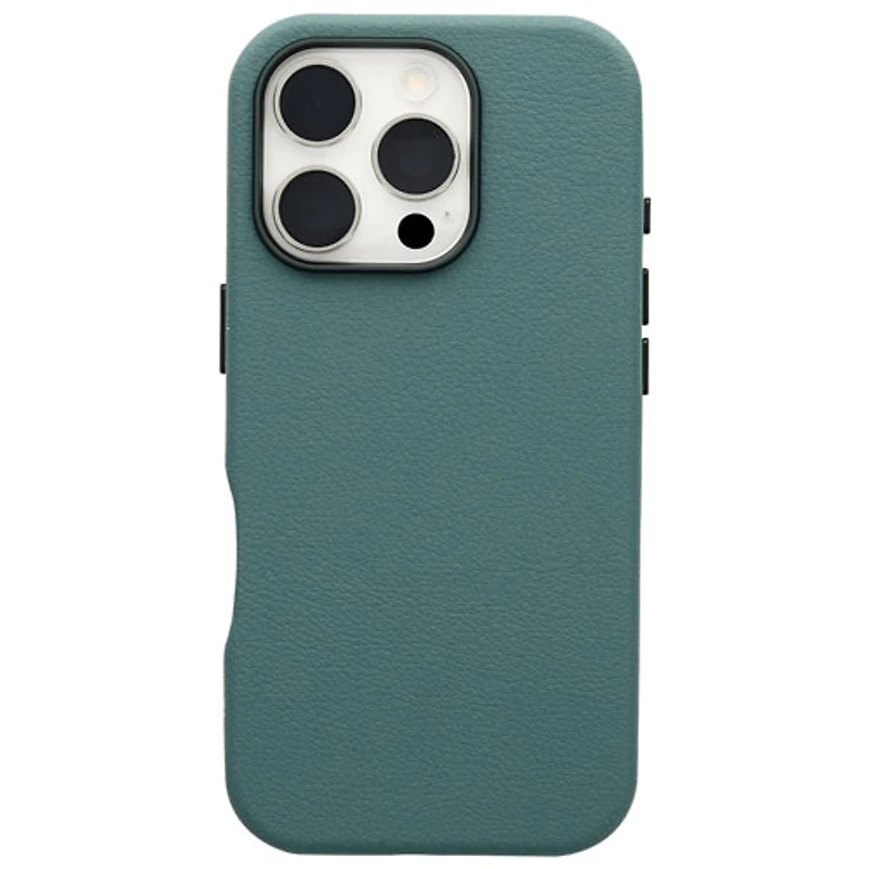 Étui rigide ajusté en cuir de cactus Symmetry d'OtterBox avec MagSafe pour iPhone 16 Pro - Branche de genévrier