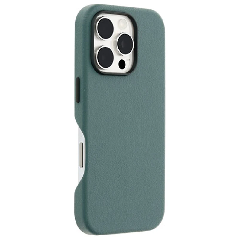 Étui rigide ajusté en cuir de cactus Symmetry d'OtterBox avec MagSafe pour iPhone 16 Pro - Branche de genévrier