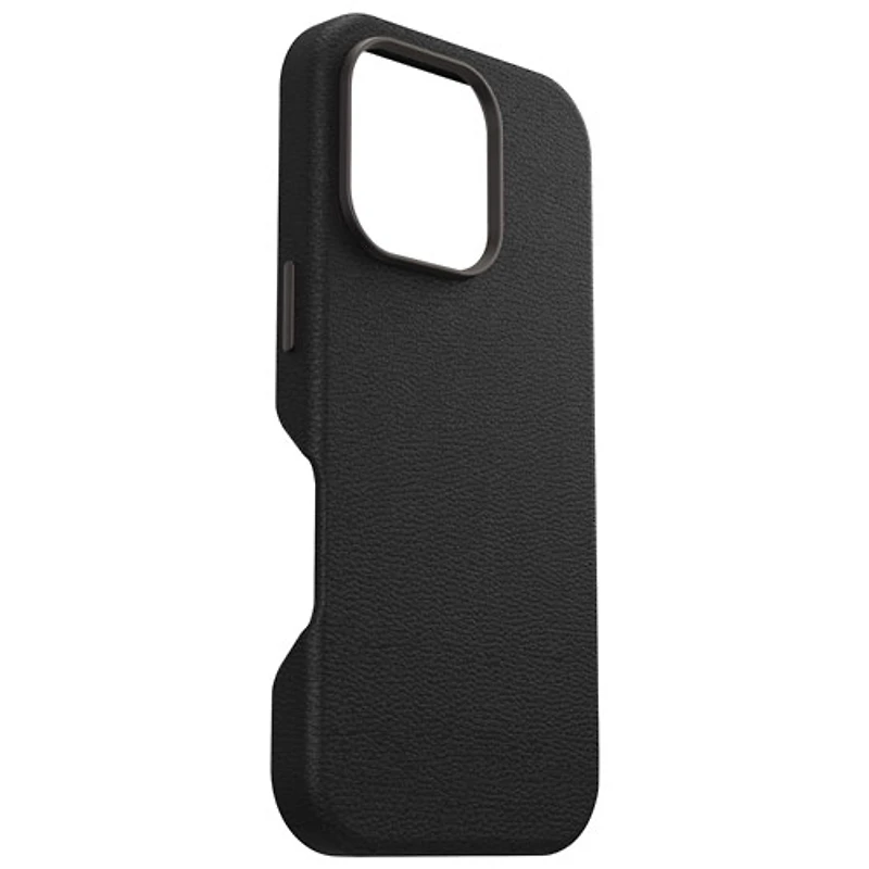 OtterBox Symmetry Cactus Leather Fitted Hard Shell Case with MagSafe for iPhone 16 Pro - Noir Ash