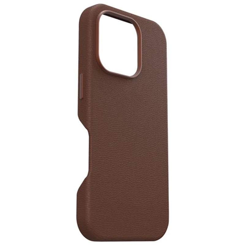 OtterBox Symmetry Cactus Leather Fitted Hard Shell Case with MagSafe for iPhone 16 Pro - Rich Adobe