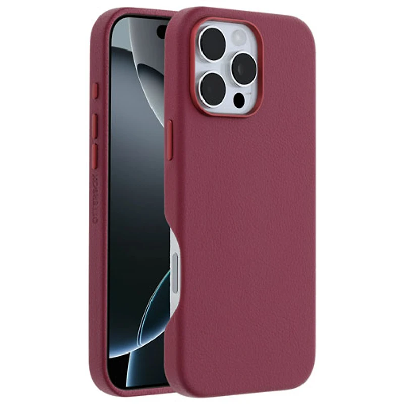 Étui rigide ajusté en cuir de cactus Symmetry d'OtterBox avec MagSafe pour iPhone 16 Pro Max - Airelle