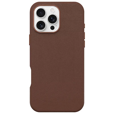 OtterBox Symmetry Cactus Leather Fitted Hard Shell Case with MagSafe for iPhone 16 Pro Max - Rich Adobe