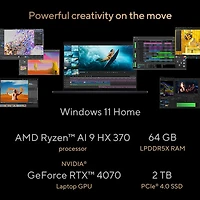 Portable à écran tactile DELO 4K de 16 po ProArt P16 d'ASUS - Noir nano (Ryzen AI 9 HX 370 d'AMD/SSD 2 To/RAM 64 Go/GeForce RTX 4070 de NVIDIA/Windows 11)