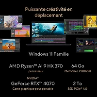 Portable à écran tactile DELO 4K de 16 po ProArt P16 d'ASUS - Noir nano (Ryzen AI 9 HX 370 d'AMD/SSD 2 To/RAM 64 Go/GeForce RTX 4070 de NVIDIA/Windows 11)