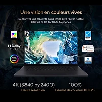 Portable à écran tactile DELO 4K de 16 po ProArt P16 d'ASUS - Noir nano (Ryzen AI 9 HX 370 d'AMD/SSD 2 To/RAM 64 Go/GeForce RTX 4070 de NVIDIA/Windows 11)