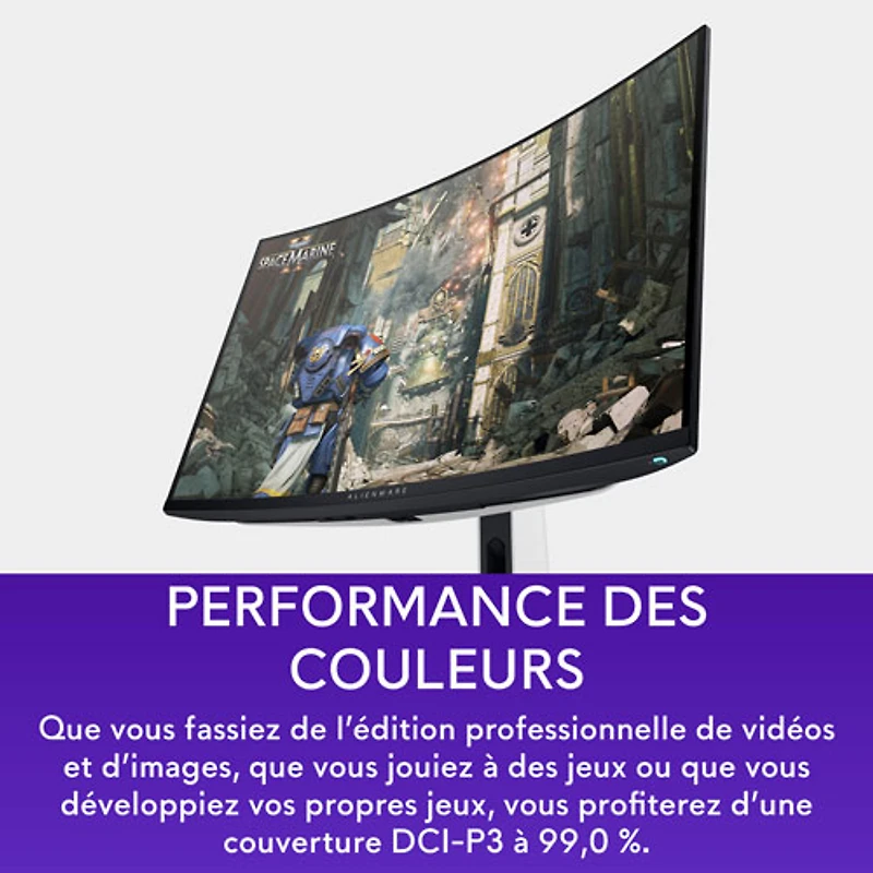 Alienware 32" 4K UHD 240Hz 0.03ms Curved QD OLED Gaming Monitor (AW3225QF) - Lunar Light