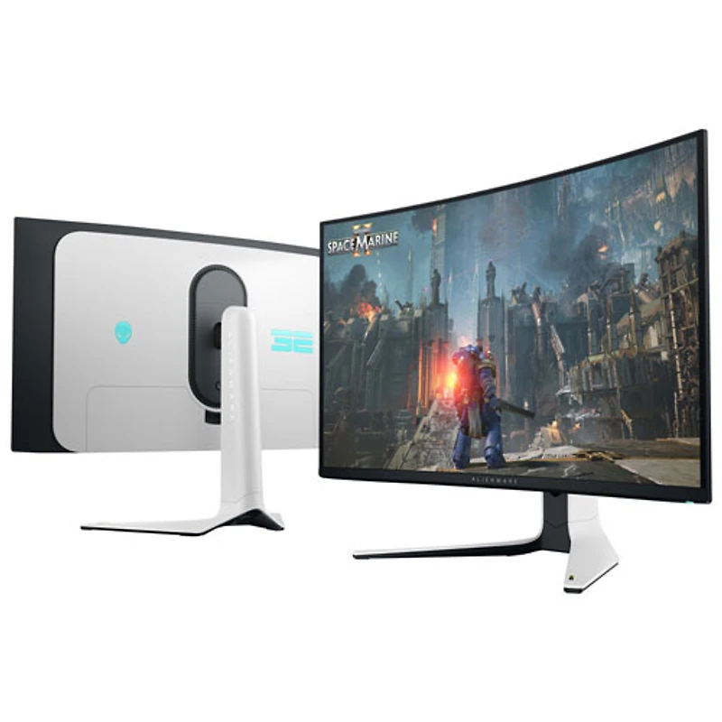 Moniteur de jeu incurvé QD DELO UHD 4K 240 Hz 0,03 ms de 32 po d'Alienware (AW3225QF) - Lumière lunaire