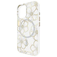 Case-Mate Floral Gems Fitted Hard Shell Case with MagSafe for iPhone 16 - Gold