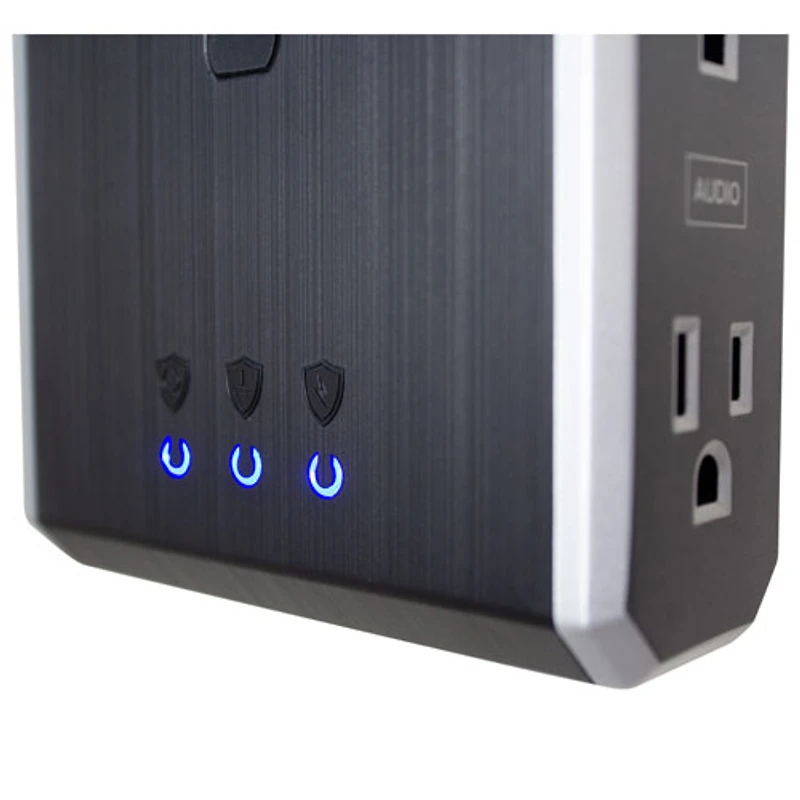 Parasurtenseur à 4 prises avec ports USB Omniport III d'Austere (7S-PS4-US1) - Noir