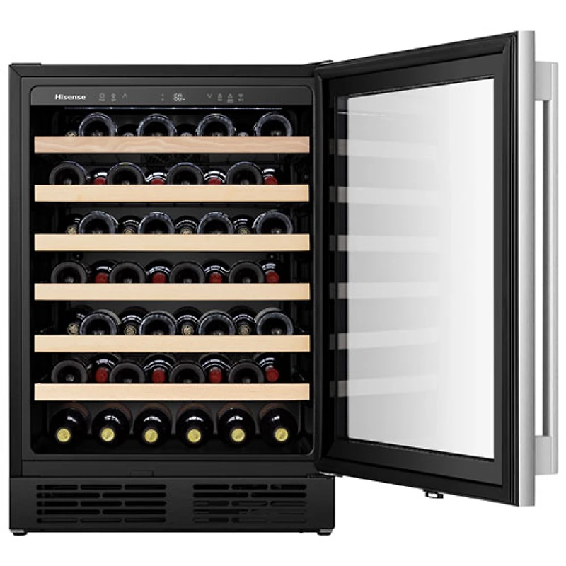 Hisense 54-Bottle Freestanding/Built-In Wine Fridge with Wi-Fi - Stainless Steel