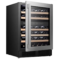 Cellier autonome/encastrable à deux zones de température pour 46 bouteilles de Hisense avec Wi-Fi - Acier inoxydable