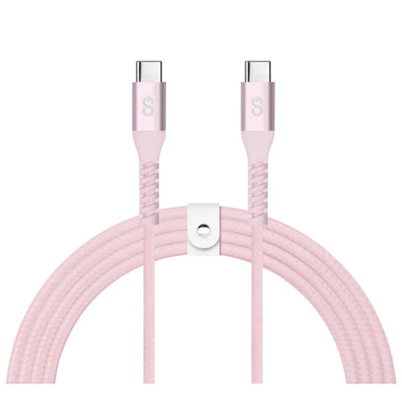 LOGiiX Vibrance 1.2m (3.9 ft.) Braided USB-C to USB-C Cable (LGX-13830) - Blush