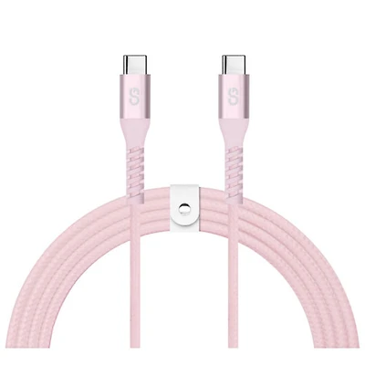 LOGiiX Vibrance 1.2m (3.9 ft.) Braided USB-C to USB-C Cable (LGX-13830) - Blush