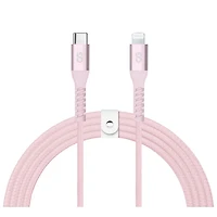 LOGiiX Vibrance 1.2m (3.9 ft.) Braided USB-C to Lightning Cable (LGX-13831) - Blush