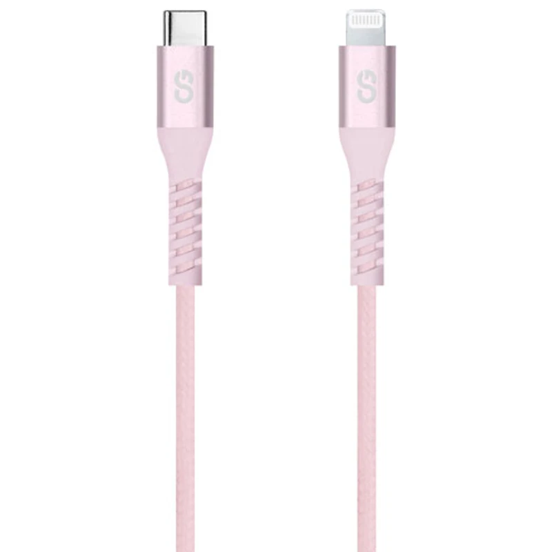 LOGiiX Vibrance 1.2m (3.9 ft.) Braided USB-C to Lightning Cable (LGX-13831) - Blush