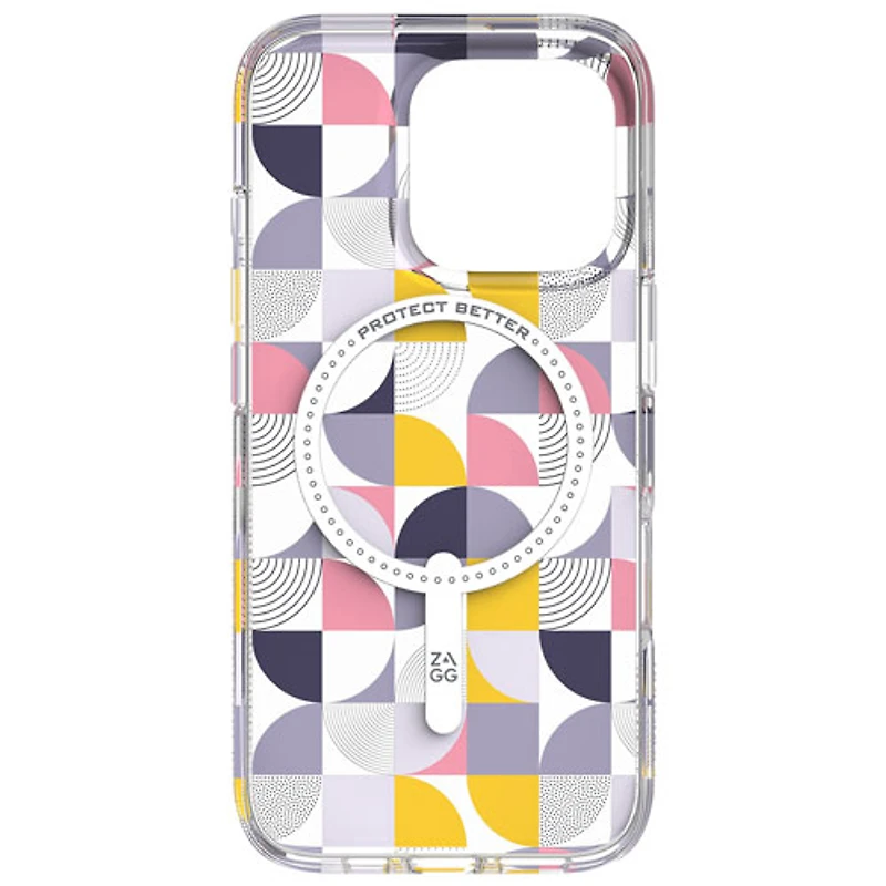 ZAGG Milan Snap Fitted Hard Shell Case with MagSafe for iPhone 16 Pro - Geometric
