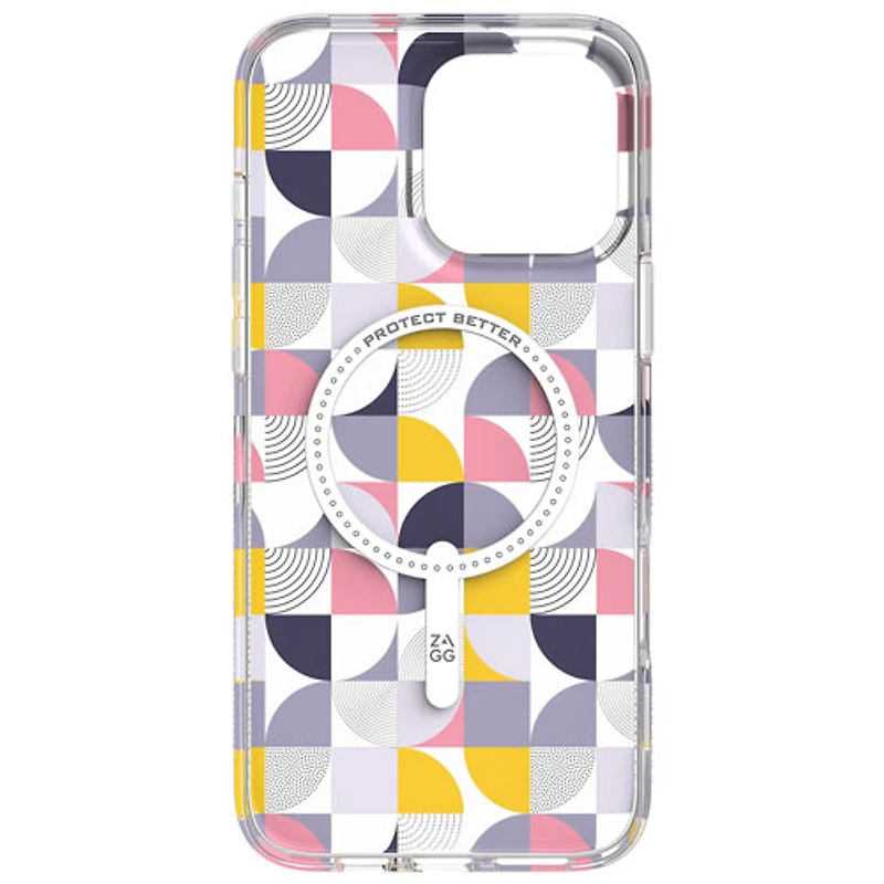 ZAGG Milan Snap Fitted Hard Shell Case with MagSafe for iPhone 16 Pro Max - Geometric