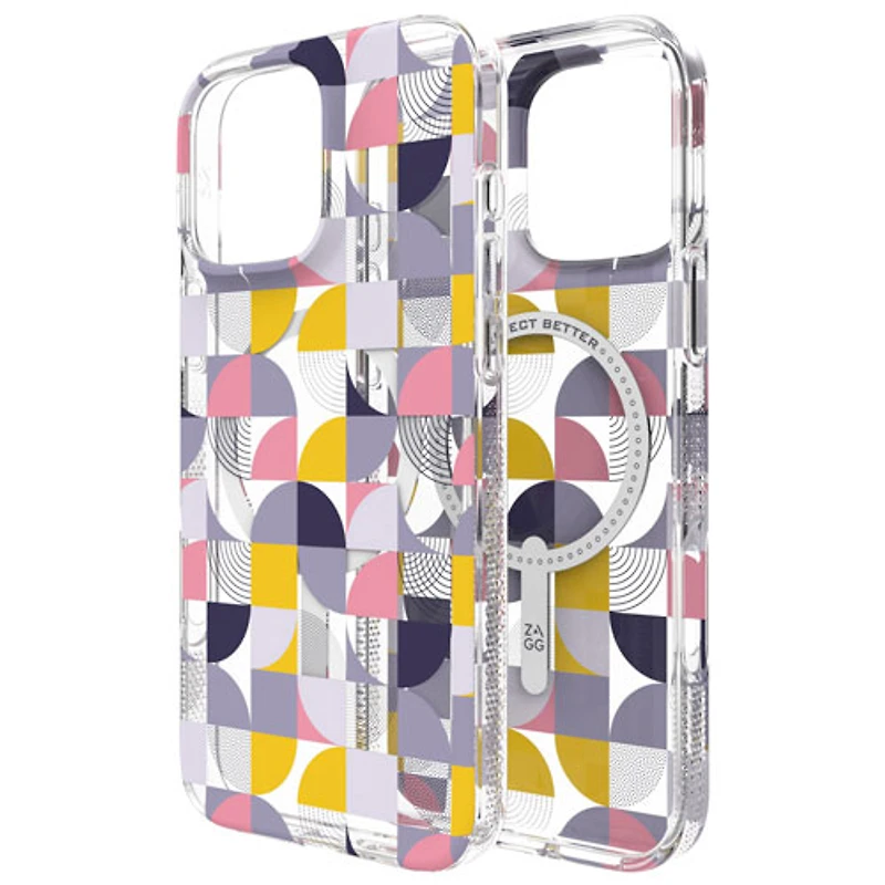 ZAGG Milan Snap Fitted Hard Shell Case with MagSafe for iPhone 16 Pro Max - Geometric