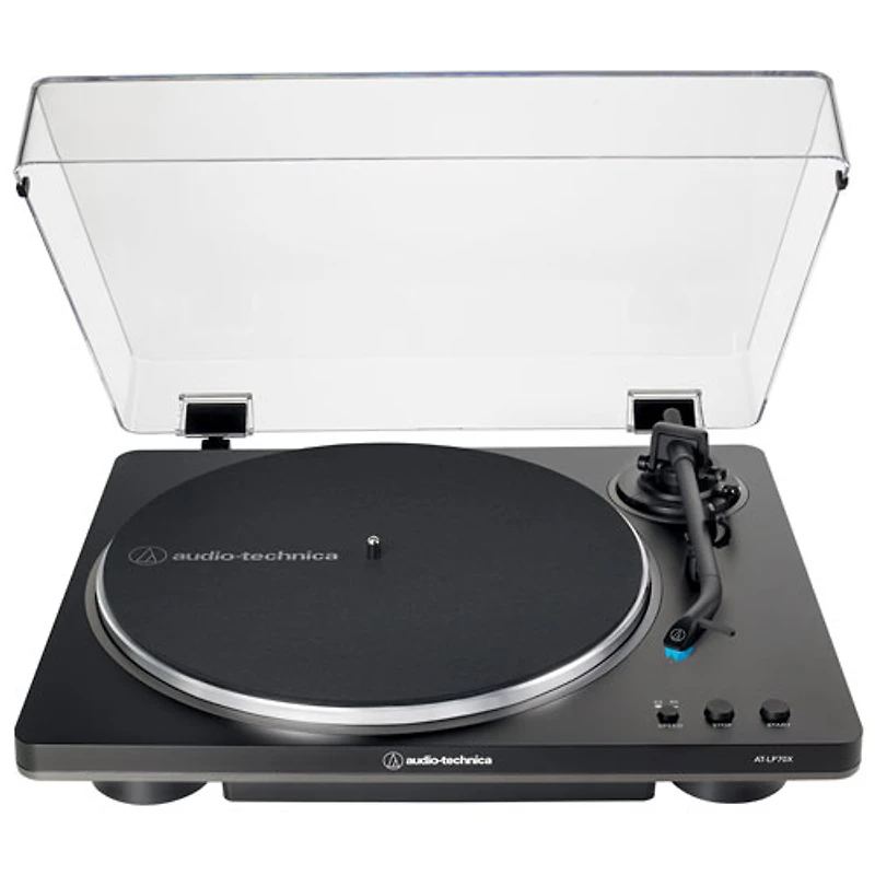 Tourne-disque à entraînement par courroie AT-LP70X-BG d'Audio Technica - Noir/Gris
