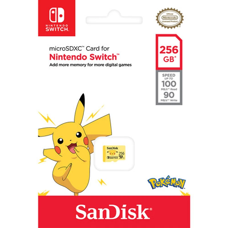 Carte mémoire microSD 100 Mo/s Go Pokémon de Sandisk pour Nintendo Switch