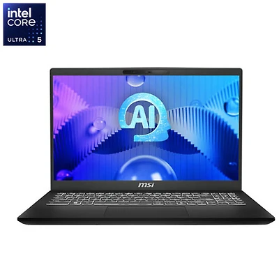 Portable d'entreprise de 15,6 po Modern 15 H de MSI - Noir classique (Core Ultra 5 - 125H d'Intel/RAM 16 Go/SSD 512 Go/Windows 11)