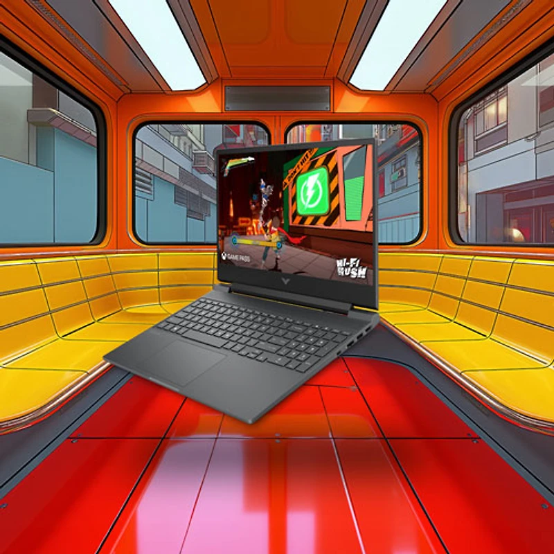 Portable de jeu de 15,6 po Victus de HP - Argenté mica (Ryzen 5 8645HS d'AMD/RAM 8 Go/SSD 512 Go/GeForce RTX 2050)