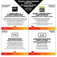 Portable de jeu de 15,6 po Victus de HP - Argenté mica (Ryzen 5 8645HS d'AMD/RAM 8 Go/SSD 512 Go/GeForce RTX 2050)