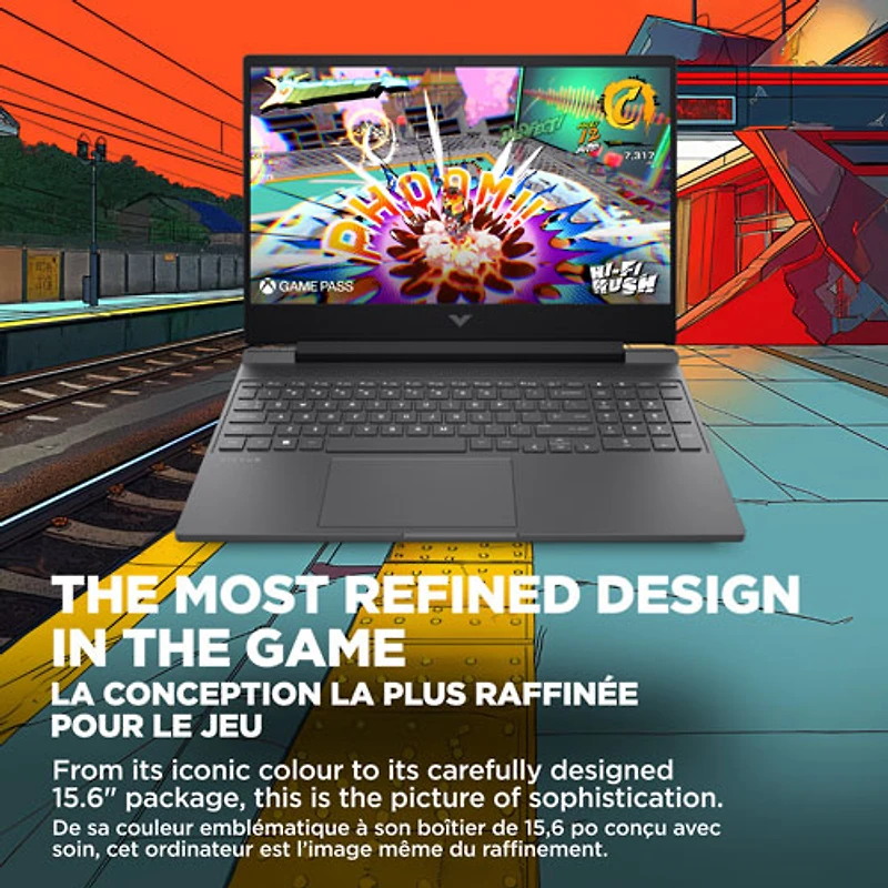 Portable de jeu de 15,6 po Victus de HP - Argenté mica (Ryzen 5 8645HS d'AMD/RAM 8 Go/SSD 512 Go/GeForce RTX 2050)