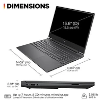 Portable de jeu de 15,6 po Victus de HP - Argenté mica (Core i7-13620H d'Intel/RAM 16 Go/SSD 512 Go/GeForce RTX 3050)