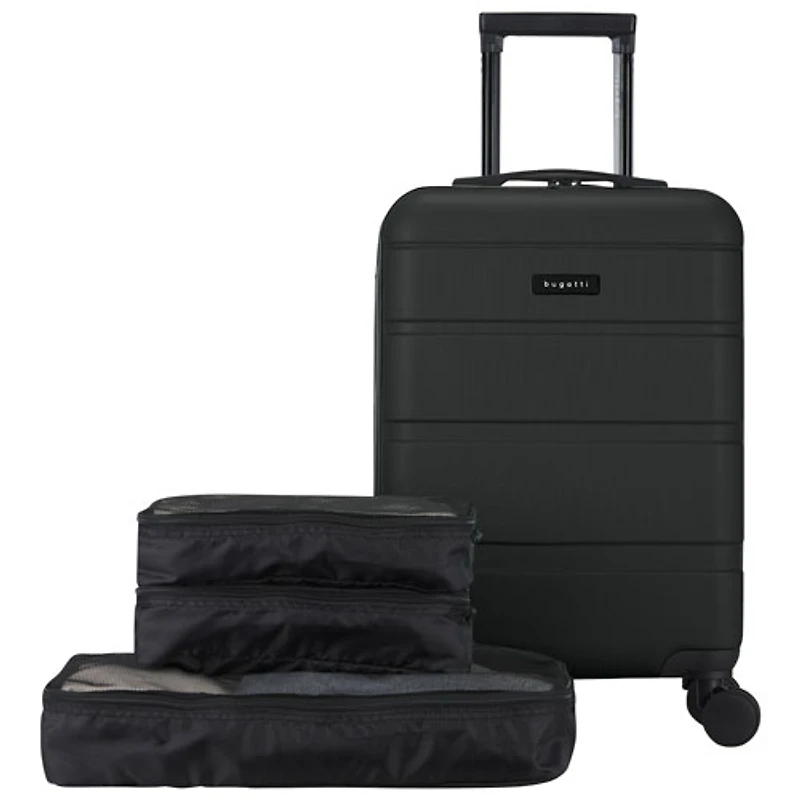 Bagage de cabine rigide 21,65 po Barcelona de Bugatti avec 3 cubes de rangement - Noir