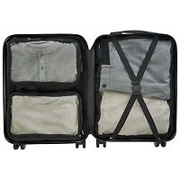 Bagage de cabine rigide 21,65 po Barcelona de Bugatti avec 3 cubes de rangement - Noir