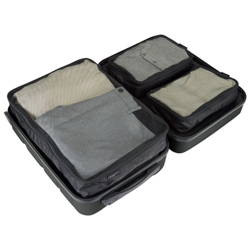 Bagage de cabine rigide 21,65 po Barcelona de Bugatti avec 3 cubes de rangement - Noir