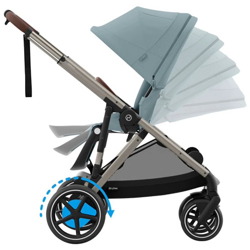 Poussette électrique convertible e-Gazelle S de Cybex - Bleu tempête