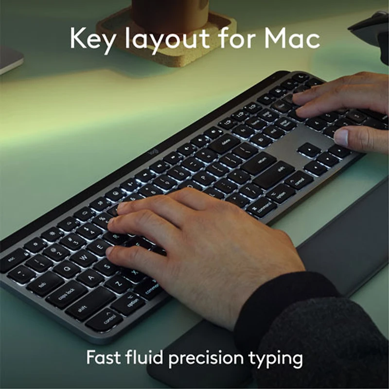 Logitech MX Keys S Bluetooth Full Size Keyboard for iPad/Mac - Space Grey - English