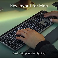 Logitech MX Keys S Bluetooth Full Size Keyboard for iPad/Mac - Space Grey - English