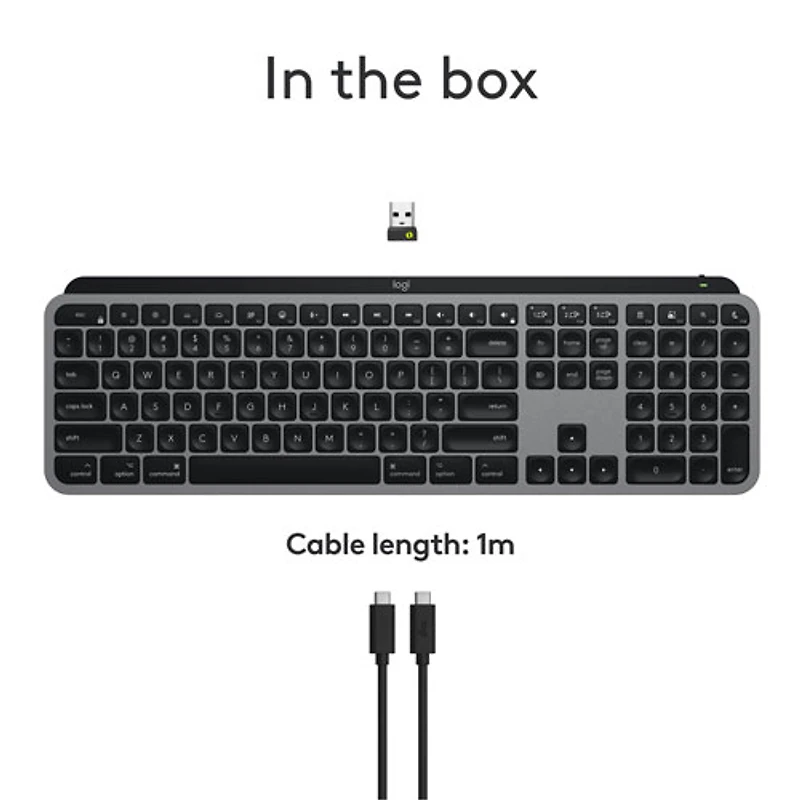 Logitech MX Keys S Bluetooth Full Size Keyboard for iPad/Mac - Space Grey - English